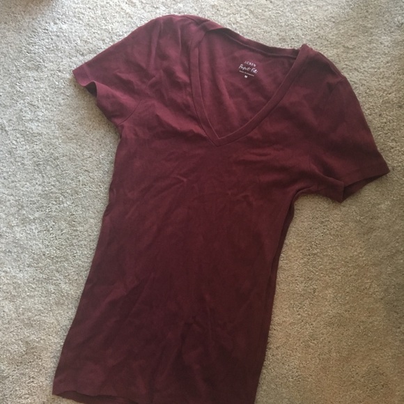 J Crew Perfect Tee Lot of 3 Blue Burgundy Pink M - Picture 4 of 8